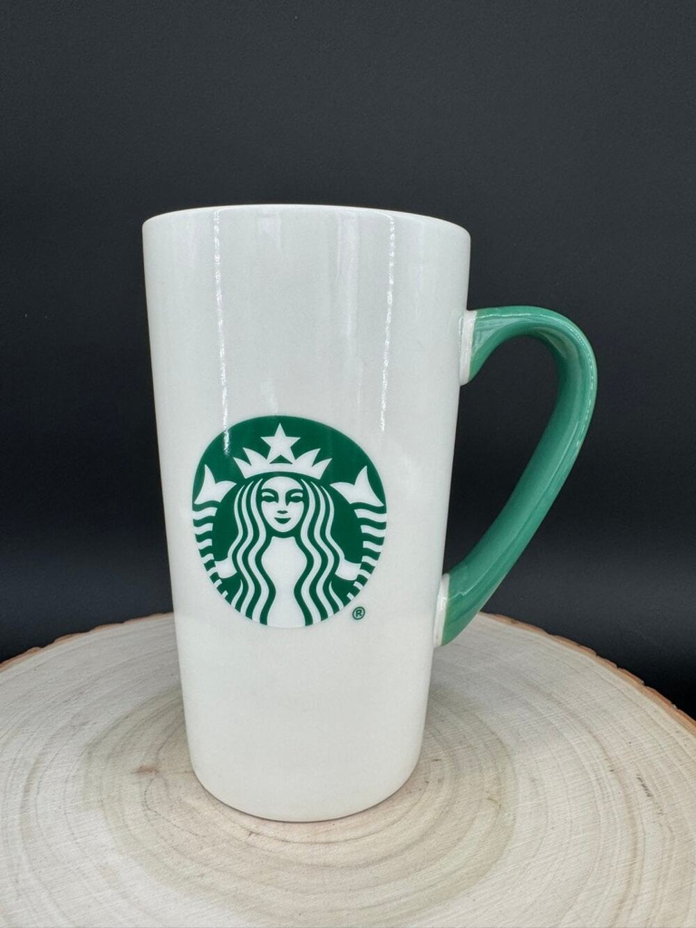 Starbucks 2020 16 oz Tall White Ceramic Coffee Mug Green Siren Logo w/ Handle